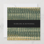 Carte Élégante brosse verte avec or et noir (Dos)