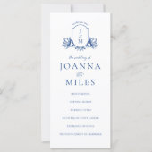 Carte Élégante calligraphie Marseille Blue Crest Program (Devant)