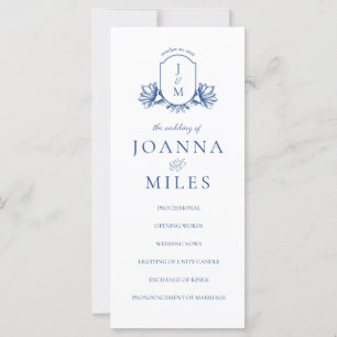 Carte Élégante calligraphie Marseille Blue Crest Program