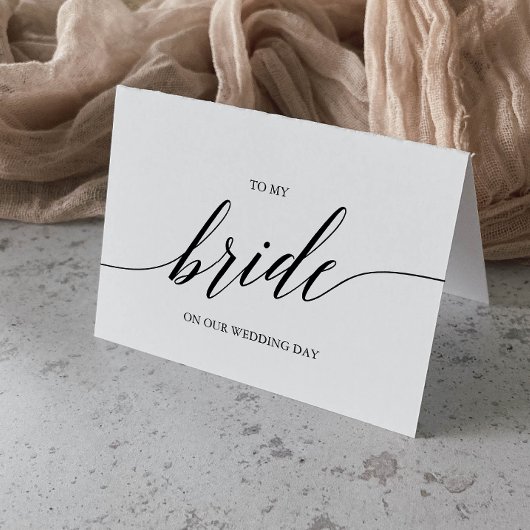 Carte Élégante Calligraphie Noire À Ma Mariée