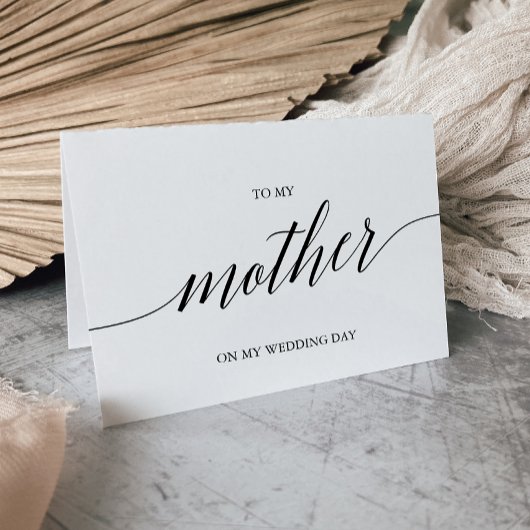 Carte Élégante Calligraphie Noire À Ma Mère Mariage