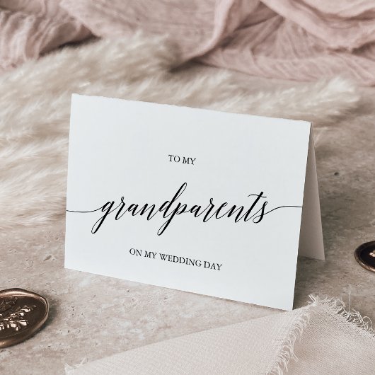 Carte Élégante Calligraphie Noire À Mes Grands-Parents