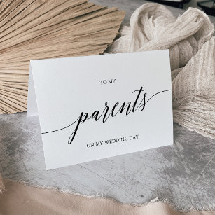 Carte Élégante Calligraphie Noire À Mes Parents Mariage
