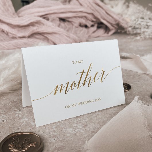 Carte Élégante Calligraphie Or À Ma Mère Mariage