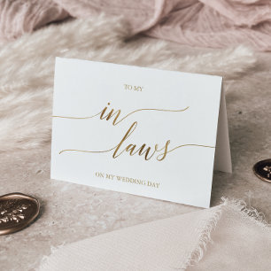 Carte Élégante Calligraphie Or À Mes Lois