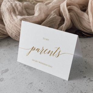 Carte Élégante Calligraphie Or À Mes Parents Mariage