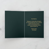 Carte Élégante calligraphie Turquoise et Tourbillonnant  (Intérieur)