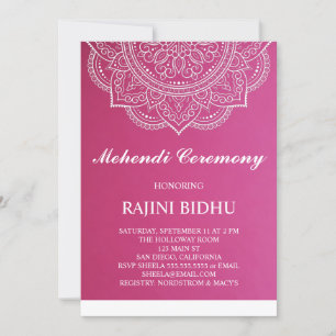 Carte Élégante cérémonie de la Mehndi indienne Paisley R
