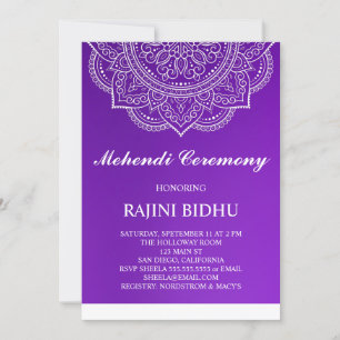 Carte Élégante cérémonie de Paisley Indian Mehndi