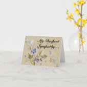 Carte Elégante, Classée "Ma Sympathie La Plus Profonde.. (Fleur jaune)