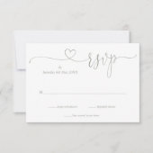 Carte Élégante Cœur Vert Sauge Moderne (Devant)