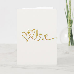 Carte Élégante Cœurs Amour Or
