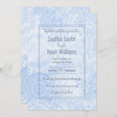 Carte Elégante collection de mandala bleu blanc (Devant / Derrière)