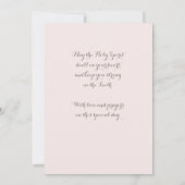 Carte Elégante confirmation rose pâle nom croisé floral (Dos)