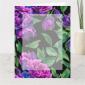 Carte Élégante couleur magenta violet fleurs (Devant)