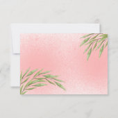 Carte Elégante couleur rose pâle vert floral RSVP (Dos)