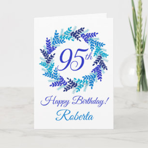 Carte Elégante couronne bleue 95e anniversaire