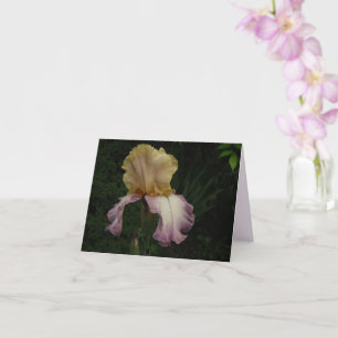 Carte Elégante Crème violet Iris Floral Photo