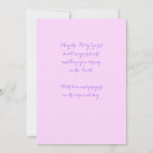 Carte Elégante croix florale de confirmation rose (Dos)