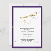 Carte élégante d'annonce avec rayure violette et d (Devant)