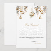 Carte élégante d'annonce de fiançailles pour Noël (Devant / Derrière)