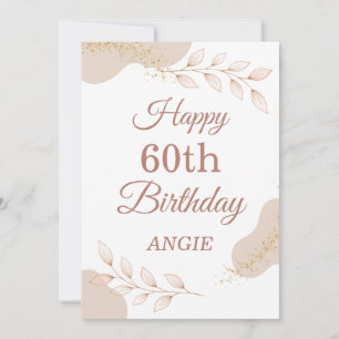 Carte élégante de 60e anniversaire rose poussiéreu