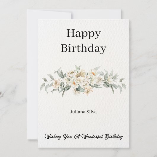 Carte élégante de bon anniversaire (Devant)