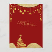 Carte élégante de bonne année à paillettes dorées  (Devant)