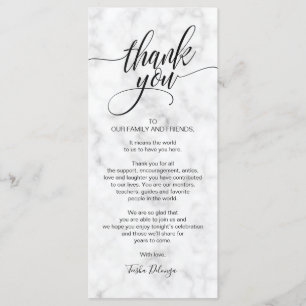 Carte élégante de couvert de Merci de mariage