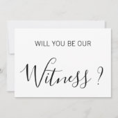 Carte élégante de demande de témoin de mariage (Devant)