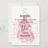 Carte élégante de demoiselle d'honneur : Voudriez- (Dos)