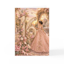Carte élégante de fête de 16 ans avec motif floral