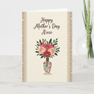 Carte élégante de fête des mères pour nièce