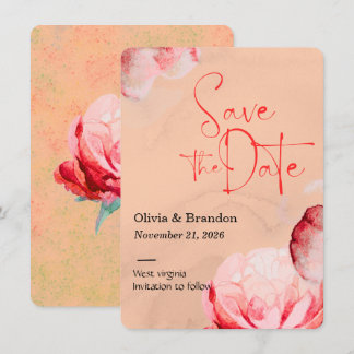Carte Élégante de Fleurs à l'Aquarelle pour Annonc