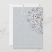 Carte Élégante de Fleurs pour Mariage Save the Dat (Devant)