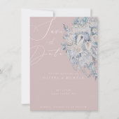 Carte Élégante de Fleurs pour Mariage Save the Dat (Devant)