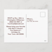 Carte Élégante de Friendsgiving Potluck avec Vin P (Dos)