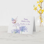 Carte élégante de jardin de papillons roses pour l (Fleur jaune)