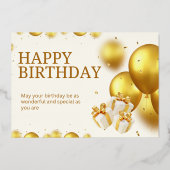 Carte élégante de Joyeux Anniversaire (Recto)