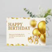 Carte élégante de Joyeux Anniversaire (Debout devant)