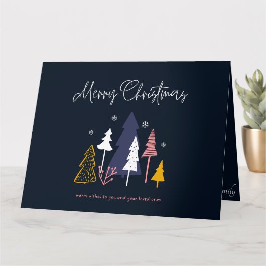 Carte élégante de Joyeux Noël avec message (Petite plante)
