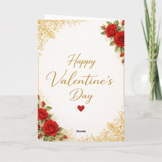 Carte élégante de la Saint-Valentin avec feuille d (Dos)