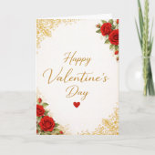 Carte élégante de la Saint-Valentin avec feuille d (Devant)