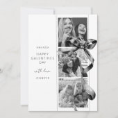 Carte élégante de la Saint-Valentin avec nœud noir (Devant)