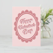 Carte élégante de la Saint-Valentin rose vibrant r (Debout devant)