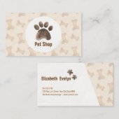 Carte élégante de magasin d'animal familier (Devant / Derrière)