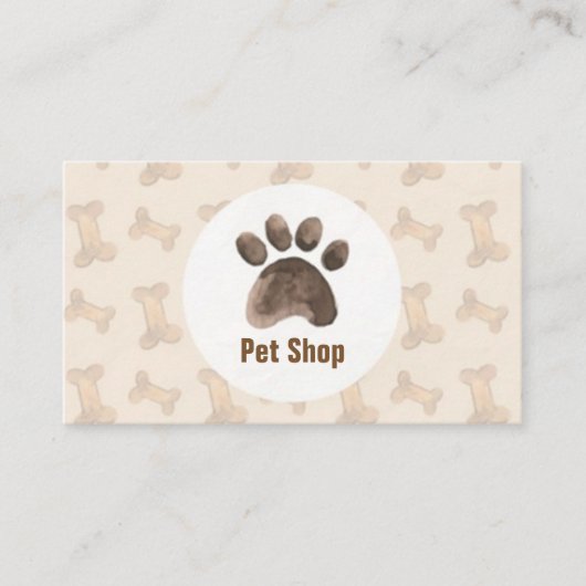 Carte élégante de magasin d'animal familier (Devant)