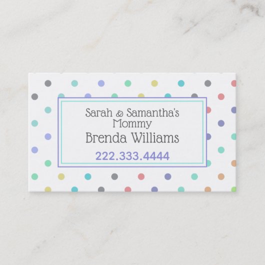 Carte élégante de maman de pois coloré (Devant)