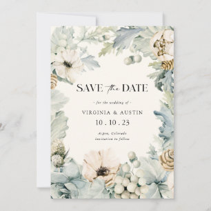 Carte Élégante de Mariage d'Hiver