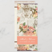 Carte élégante de menu de roses de n de (Devant / Derrière)